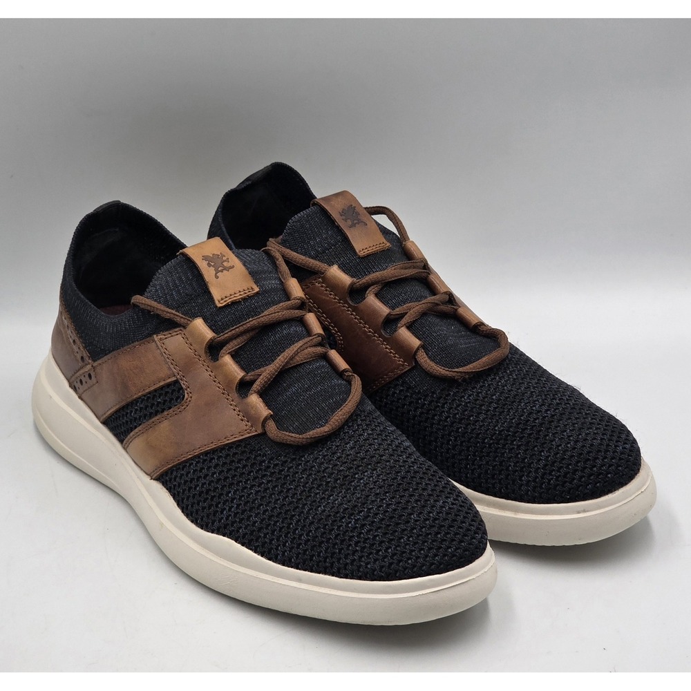 Stacy Adams Moxley Men's Navy/Cognac Knit & Leather Sneakers 8.5M